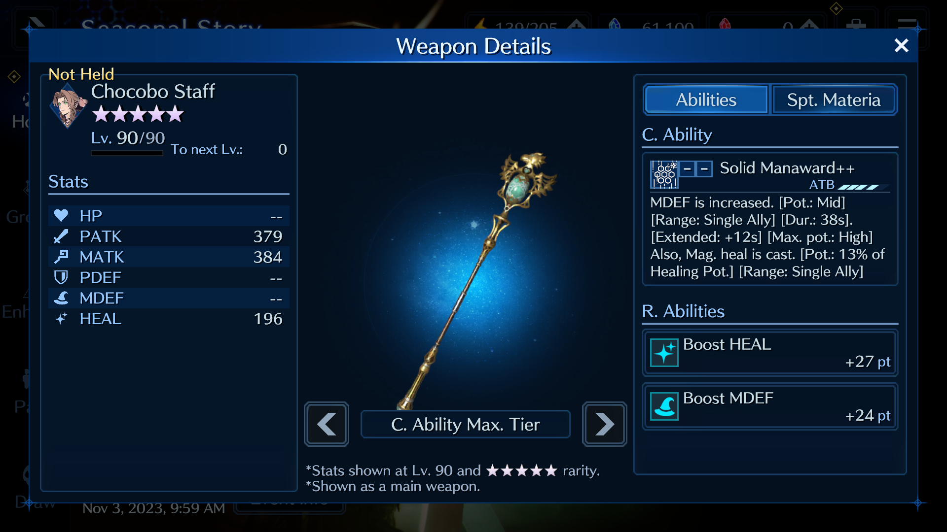 Aerith's Staff Fantasy Game Weapon